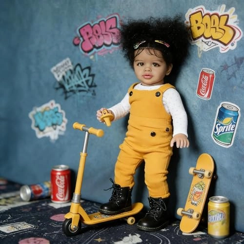 Pippa Reborn Baby Doll - 26 inch Cotton Vinyl Hand-rooted Curly Hair Ages 3+