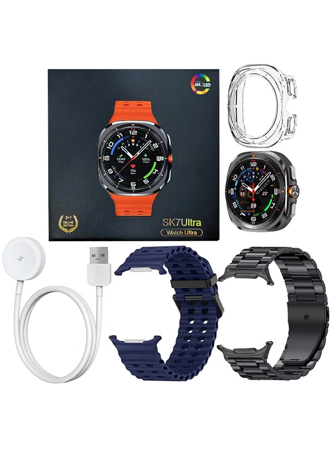 SK7 Ultra + Stainless Steel Band + Silicone Band + Charging Cable + TPU Case Protector
