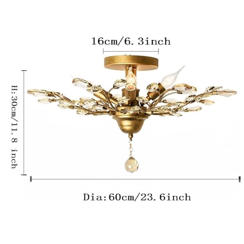 K9 Crystal Chandelier - 4-Lights Gold E14