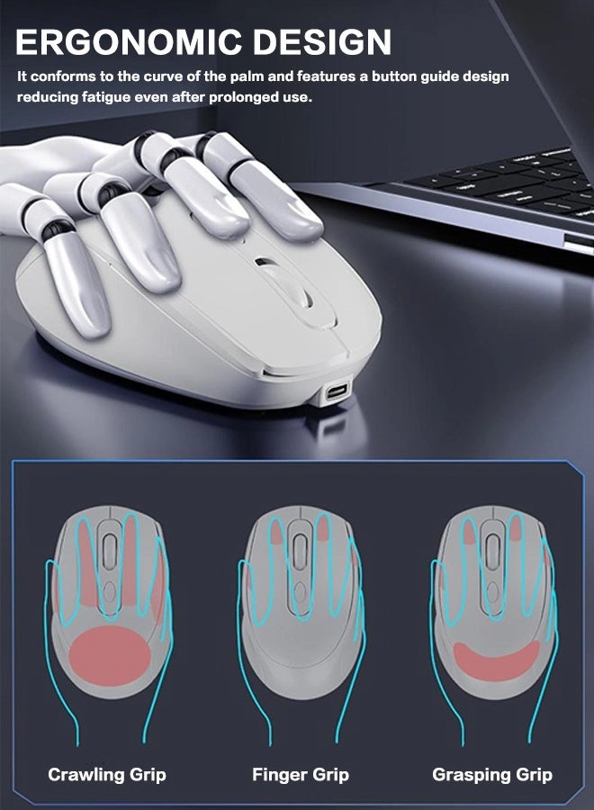 Wireless Gaming Mouse - 2.4G Bluetooth USB-C Wired