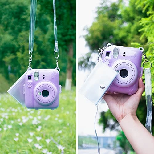 Clear Case - with Strap + Mini Photo Album - 80 Photos + Selfie Mirror + DIY Stickers - x2 + Color Filter - x4