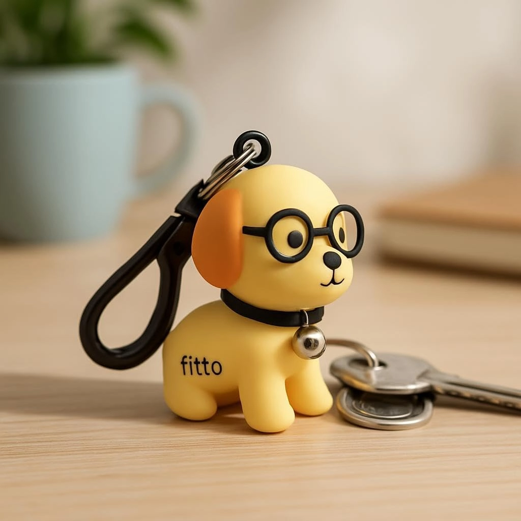 Silicone Keychain - Funny Dog with Glasses