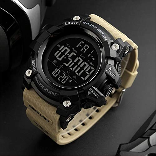 Multifunctional Waterproof Watches Outdoor Sports Digital Military LED Double Time 54mm Plastic