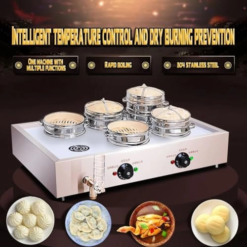Electric Steamed Buns Machine - Four-Hole Stainless Steel 30-110C