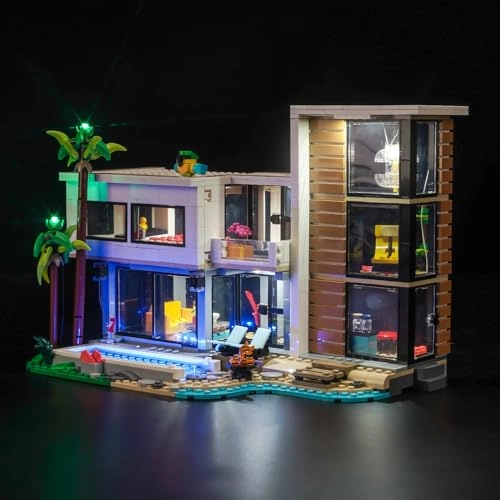 LED Light Set - Compatible with Lego 31153 Modern House