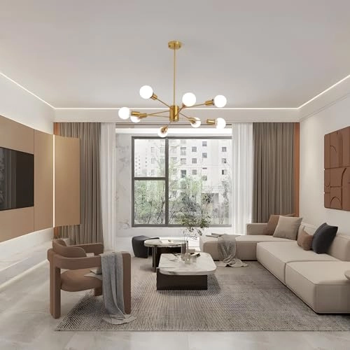 8-Light Sputnik Pendant Chandelier - Dimmable