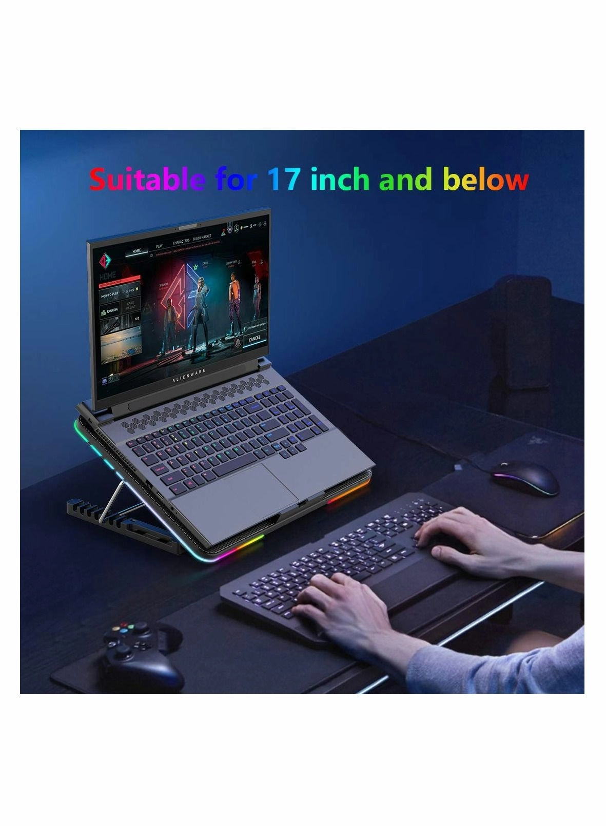 RGB Laptop Cooling Pad - 15-19in