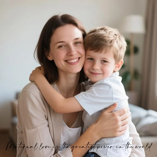 Mother and Son Figurine - Resin