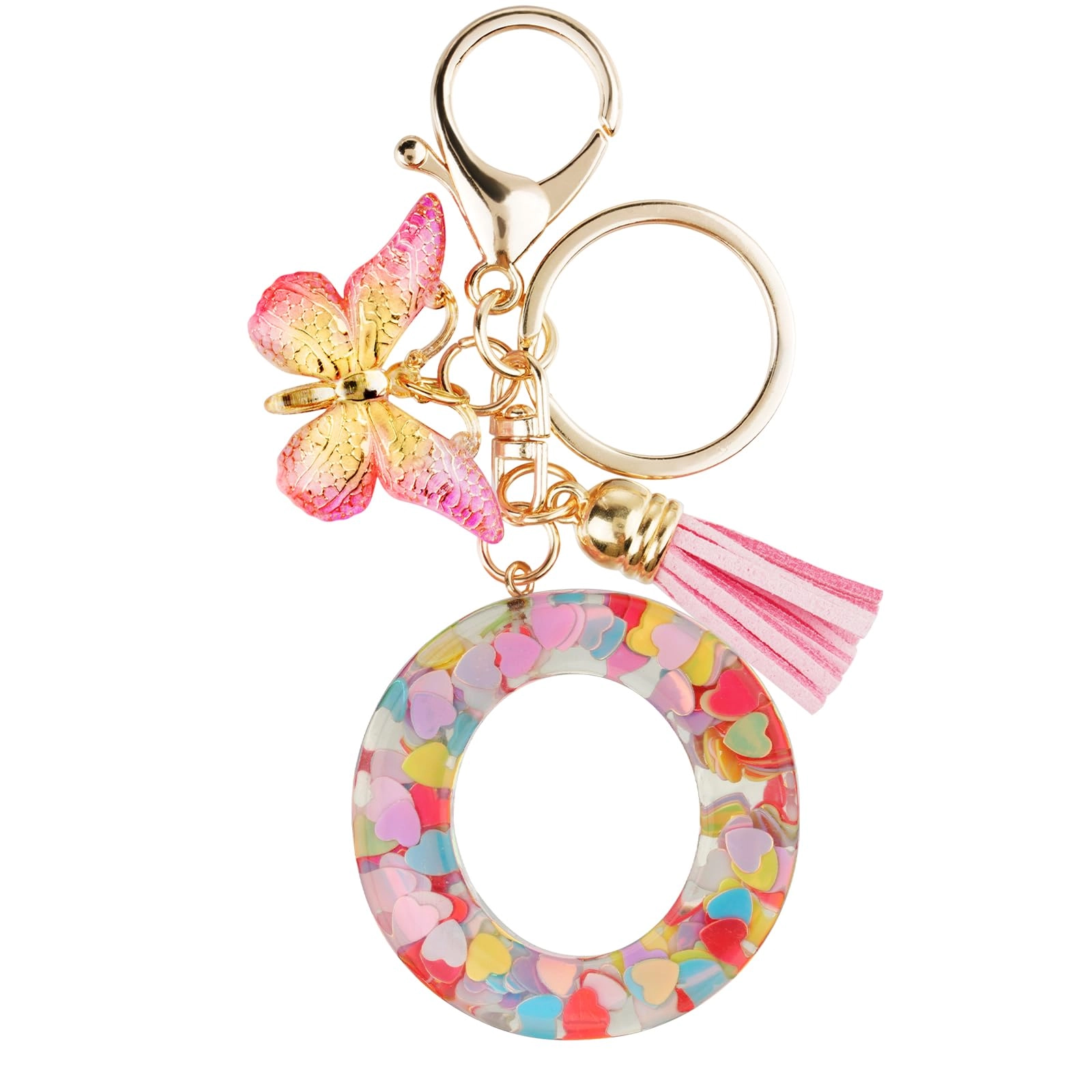 Initial Letter Keychain - Butterfly