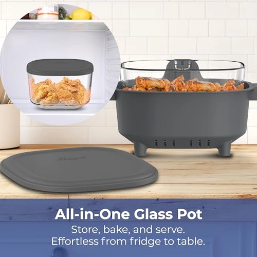 Portable Glass Air Fryer RHAF-25001NB