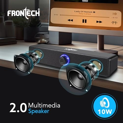 1.0 USB Powered Multimedia Speakers - 10W AUX/USB RGB Lights