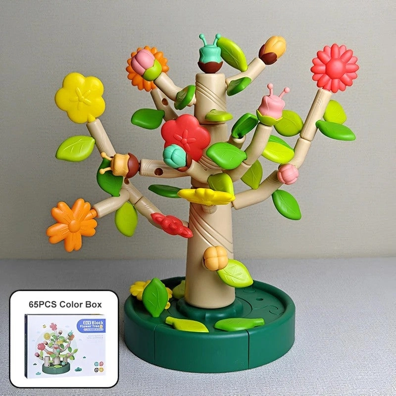 Bluejw Flower Tree Building Blocks - 65pcs Garden