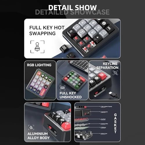 Mechanical Number Pad - Linear Mechanical Red Switch