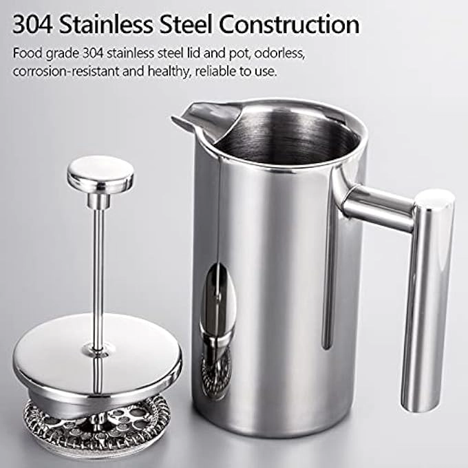 French Press - 350mL 800mL 1000mL Double Walled Stainless Steel