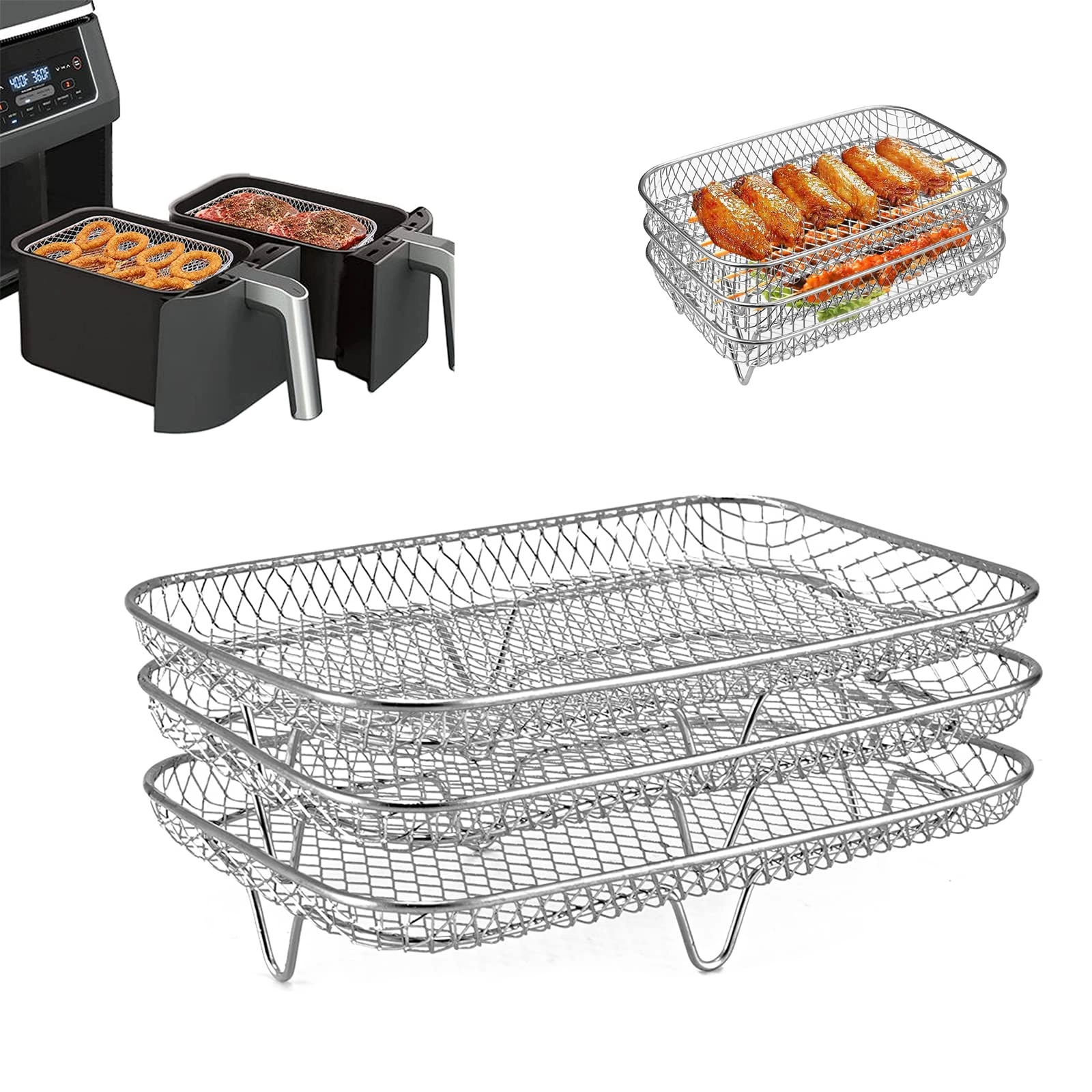 LEEWENYAN 3-Layer Air Fryer Rack - Stainless Steel 1 piece(s)