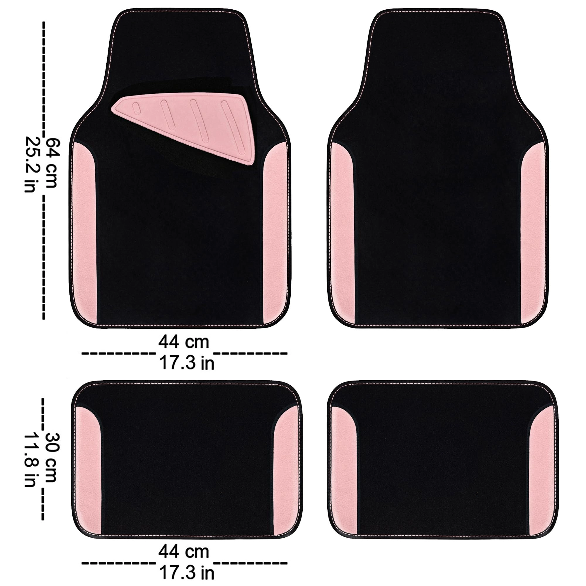 Jelly Waterproof Universal Fit Car Floor Mats - Pink Leather