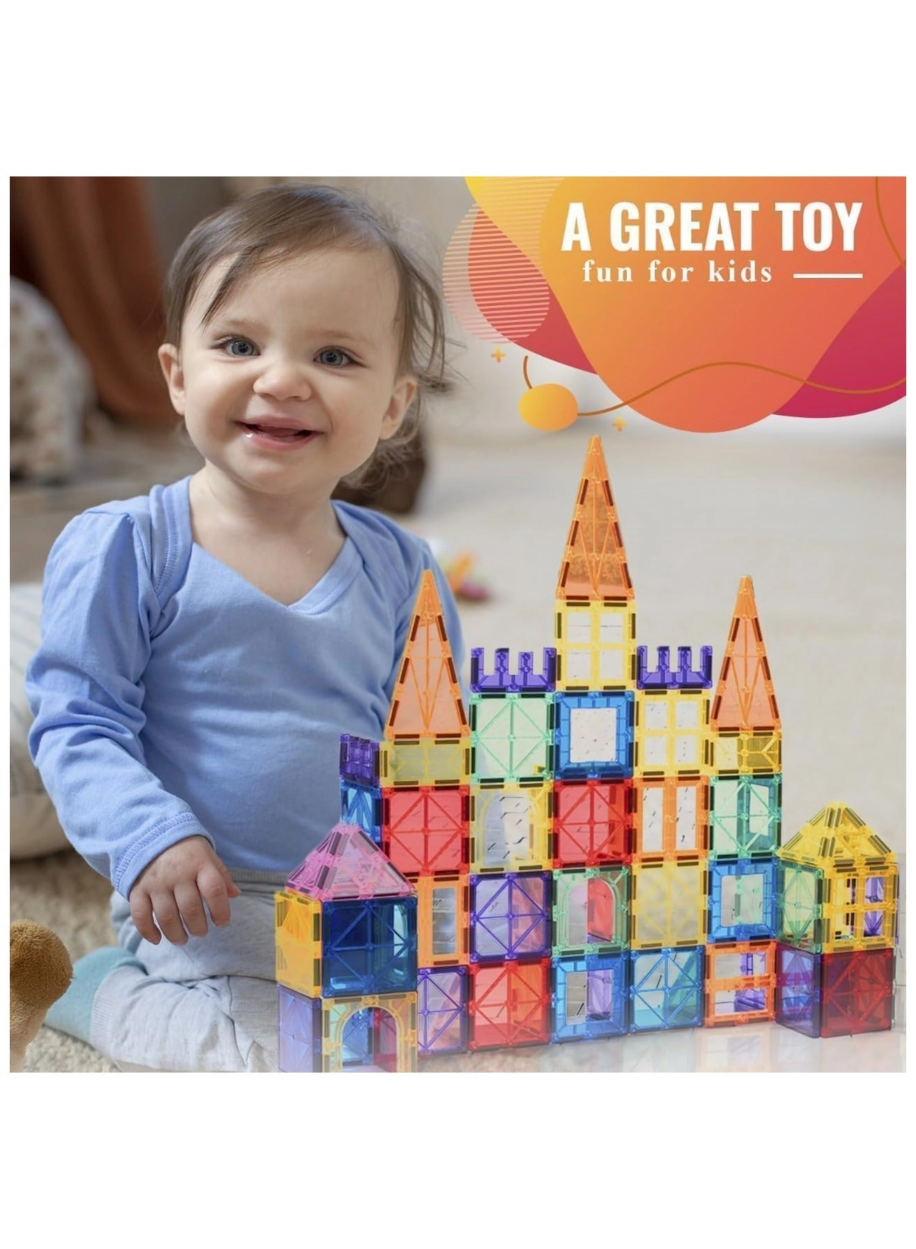 Magnetic tiles - 100 pcs