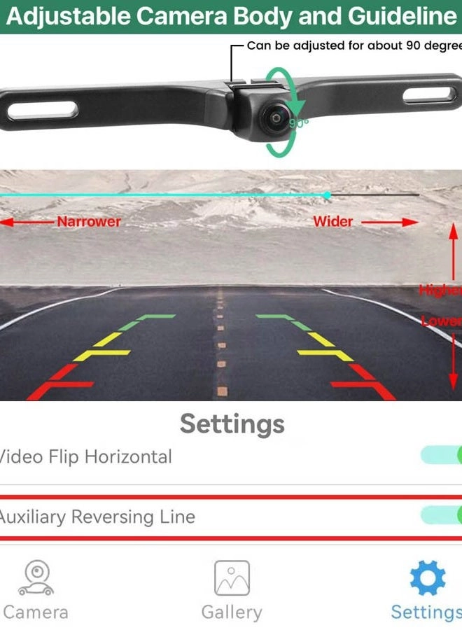 WiFi Car Wireless Backup Camera - Night vision 5G WIFI 1280*720p
