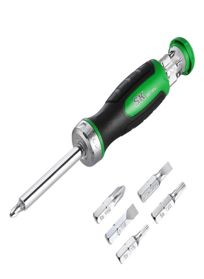 SK 216-P Ratcheting Multi-Bit Screwdriver Set (7 Pcs)
