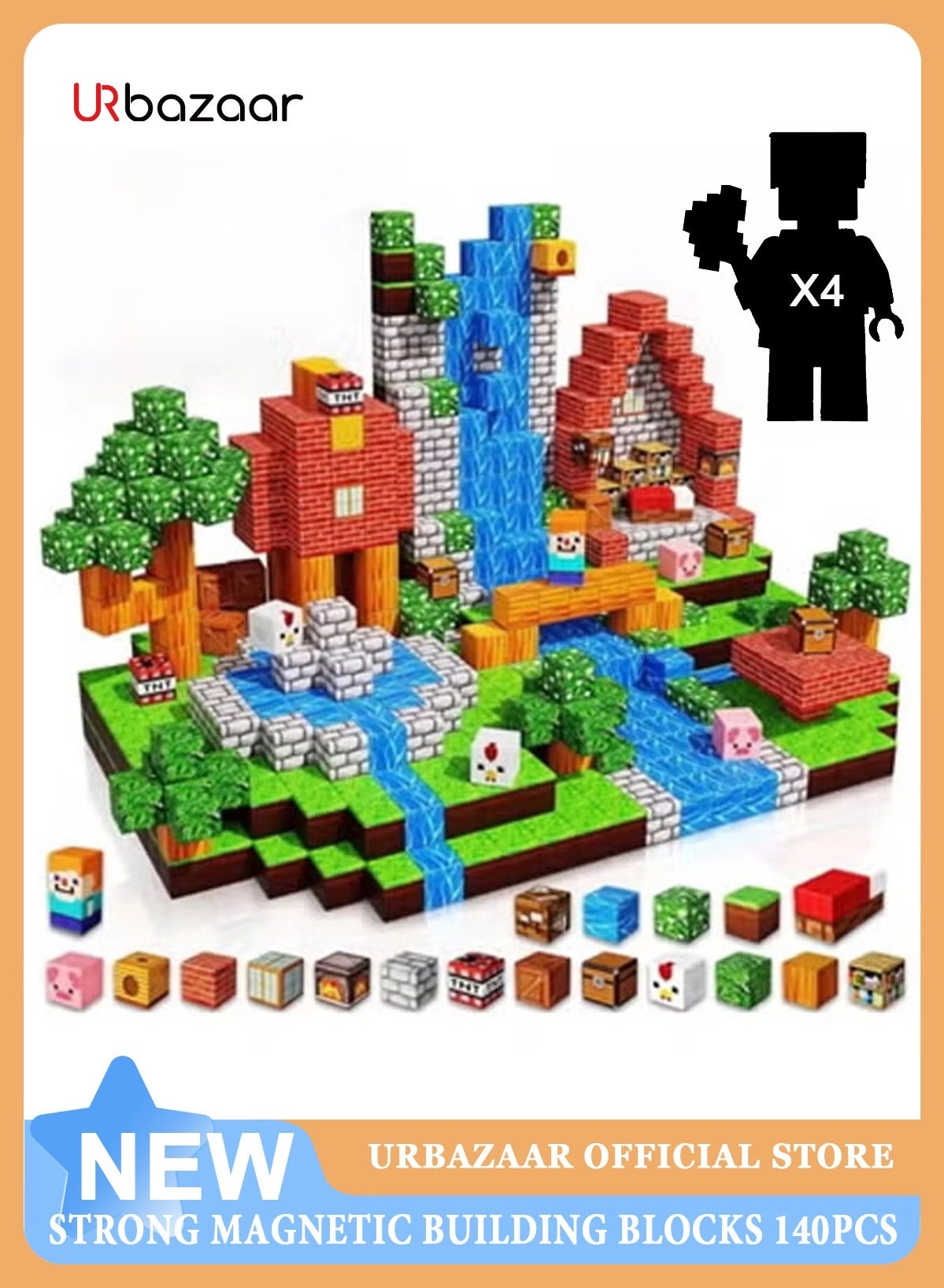 URbazaar Build Mine Magnet World - 148 pcs