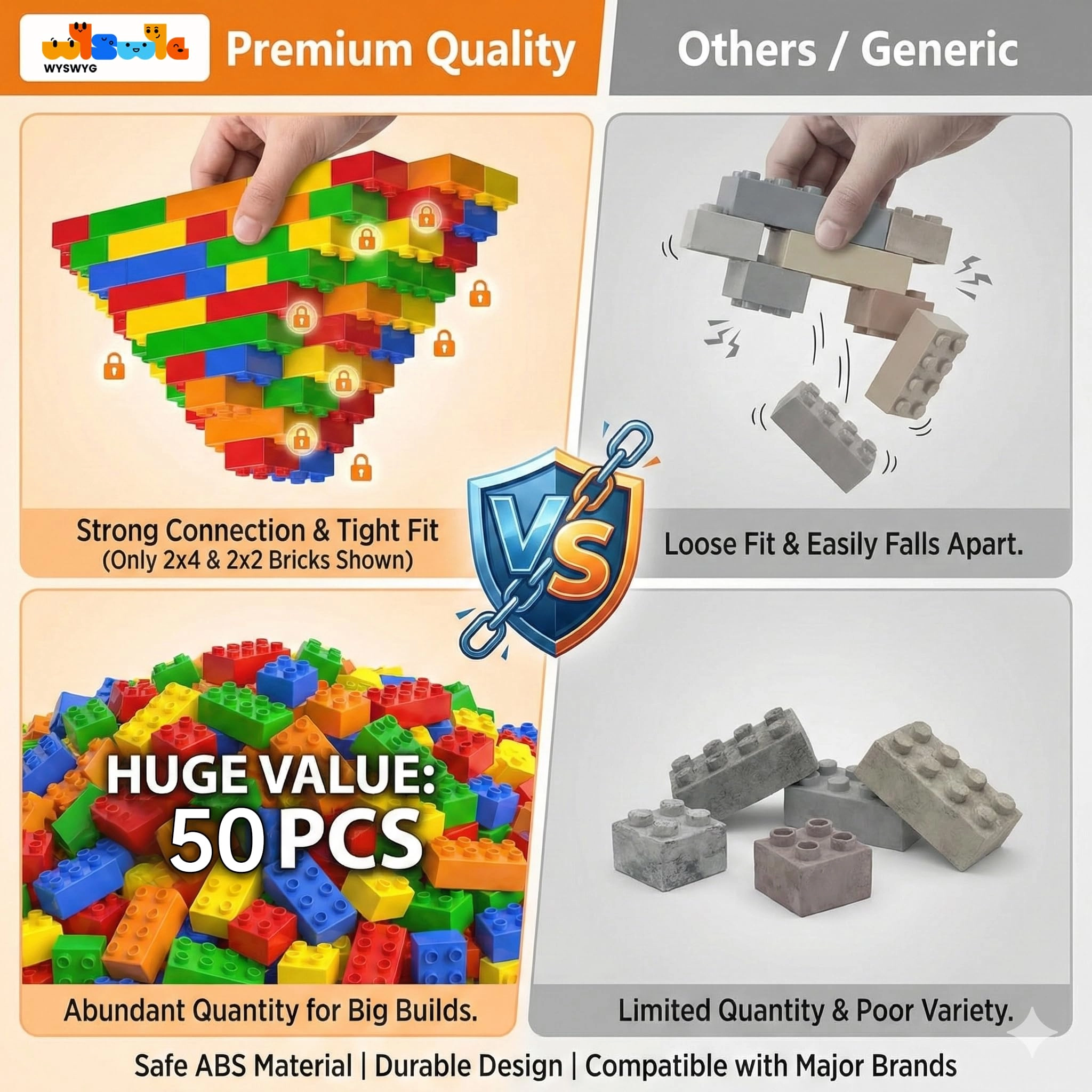 Large building block set - 50 pcs