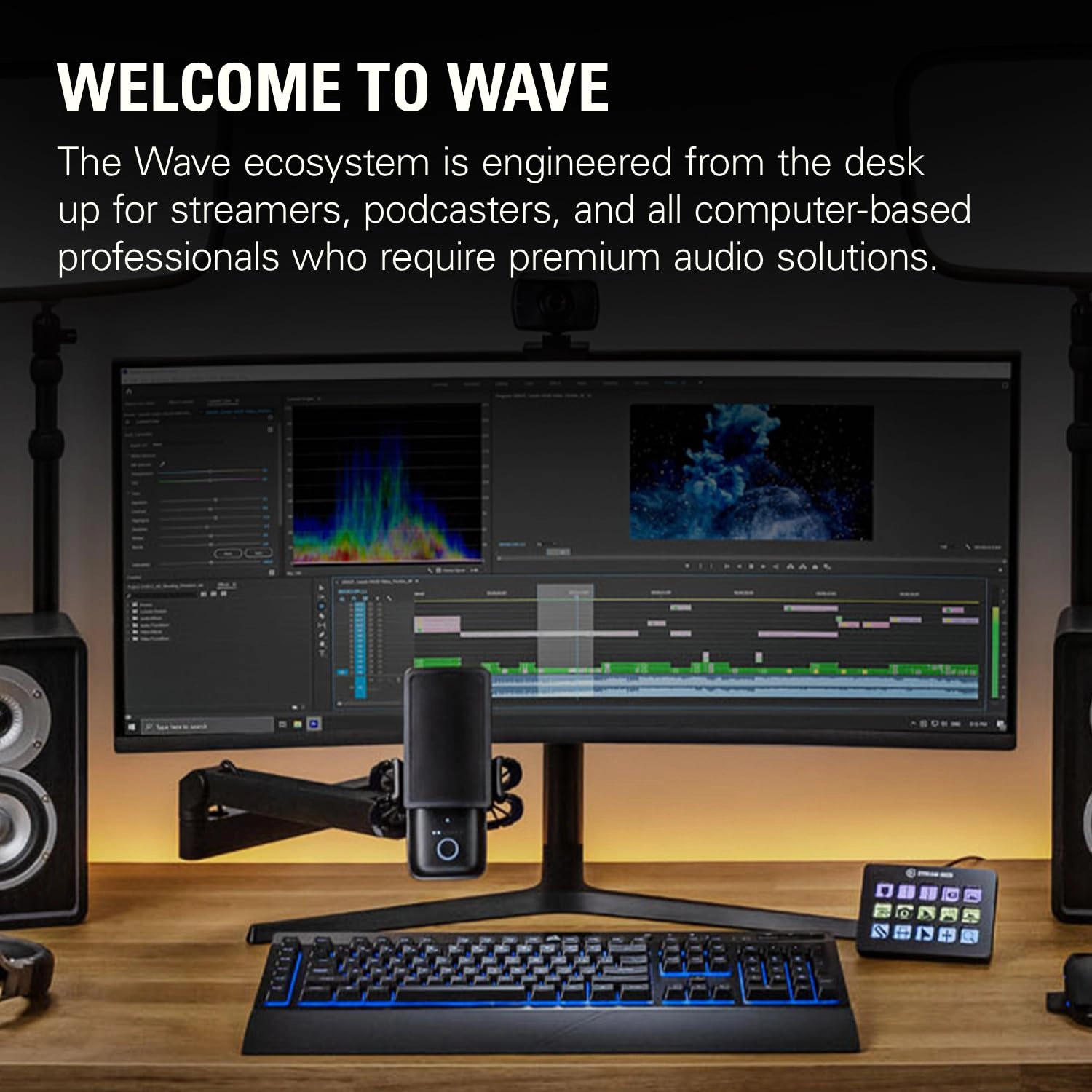 Wave Mic Arm - Low Profile Cable Channels