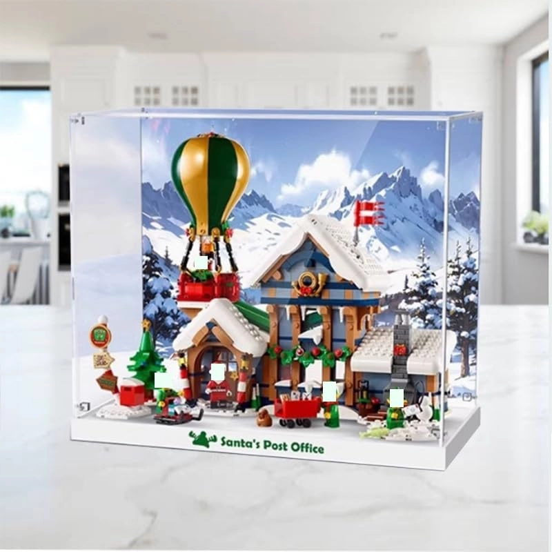 Acrylic Display Case - Santa Claus Post Office Christmas Lego