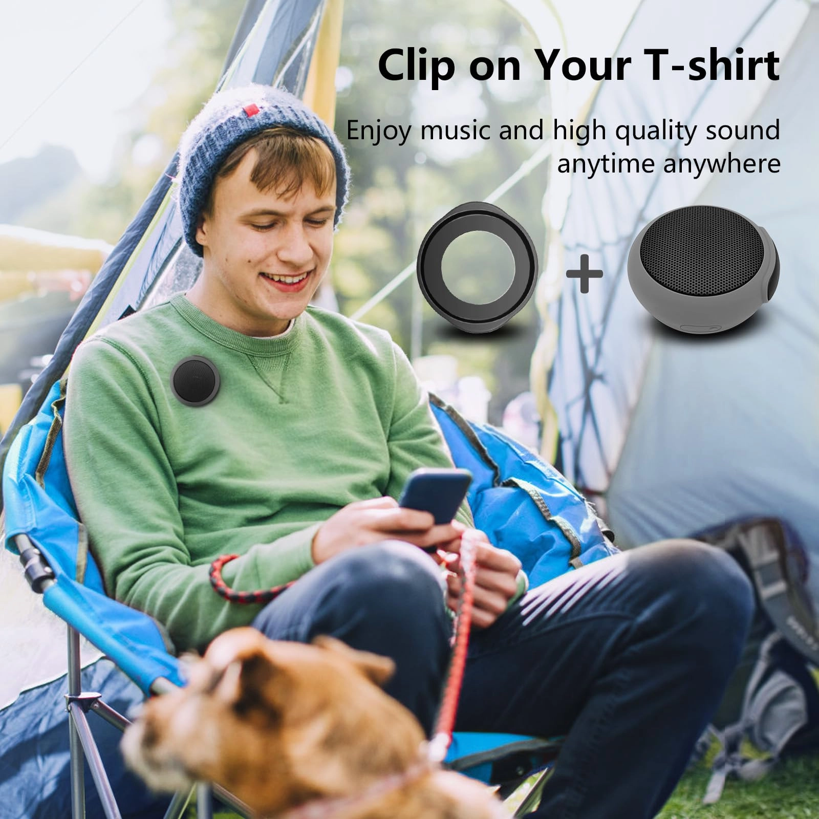 Wearable Bluetooth Speaker - TWS Dual Pairing Clip on