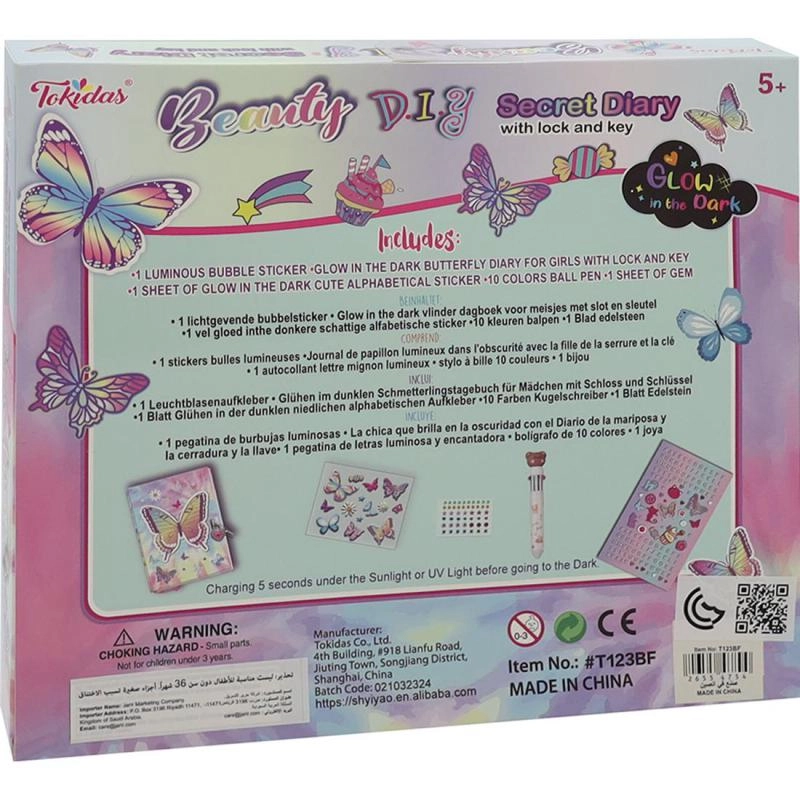 Beauty Butterfly Diary - Pink 5 Items