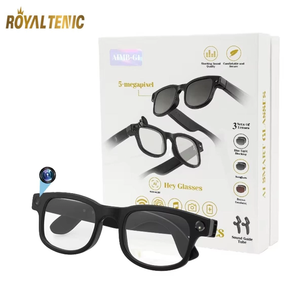 Smart Glasses - 5MP Bluetooth Audio Interchangeable Lenses