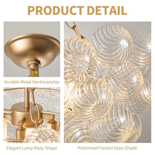 Nordic Bubble Ball Swirled Modern Chandelier - 36" adjustable chain