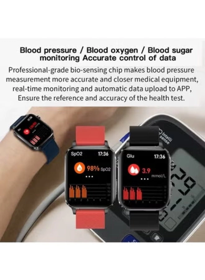 Glucose Monitoring Smart Watch - ECG Bluetooth Call SpO2