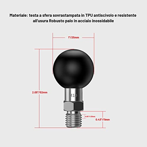 SZ-M10 - 1 Inch Ball Mount M10 x 1.25 mm