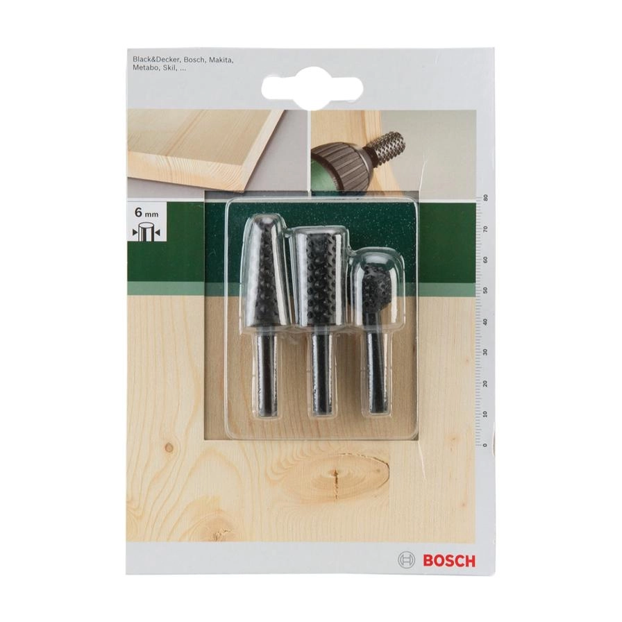Bosch Wood Rasp Set - 6 mm Set of 3