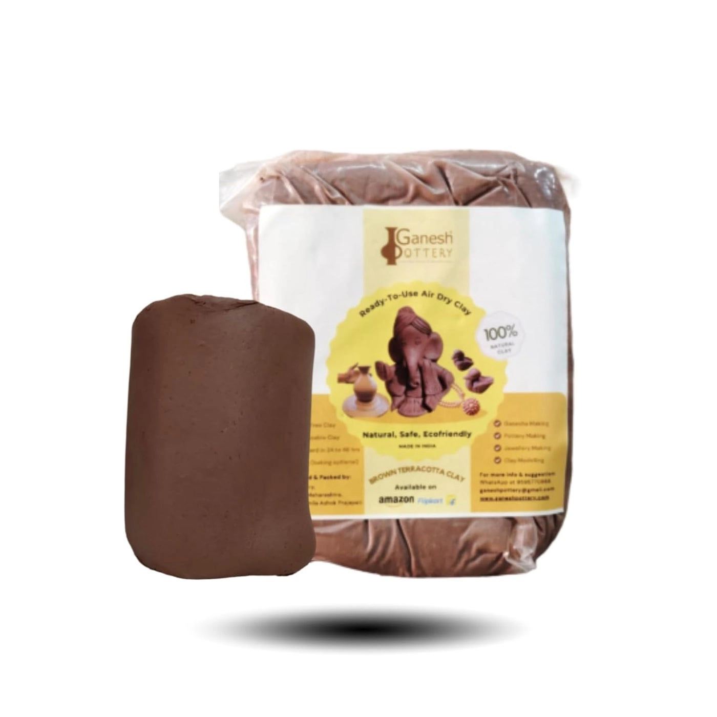 Ganesh Pottery Earthen Terracotta Clay Dough - Natural Clay