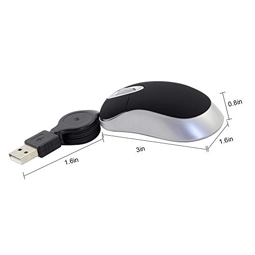 Mini Retractable Travel Optical Mouse - Wired