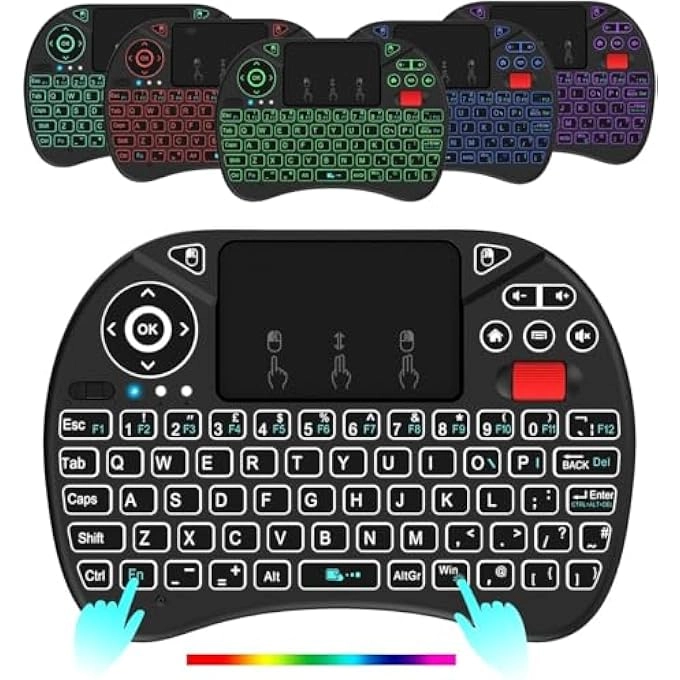 WIRELESS MINI KEYBOARD - 2.4GHz touchpad US layout rechargeable
