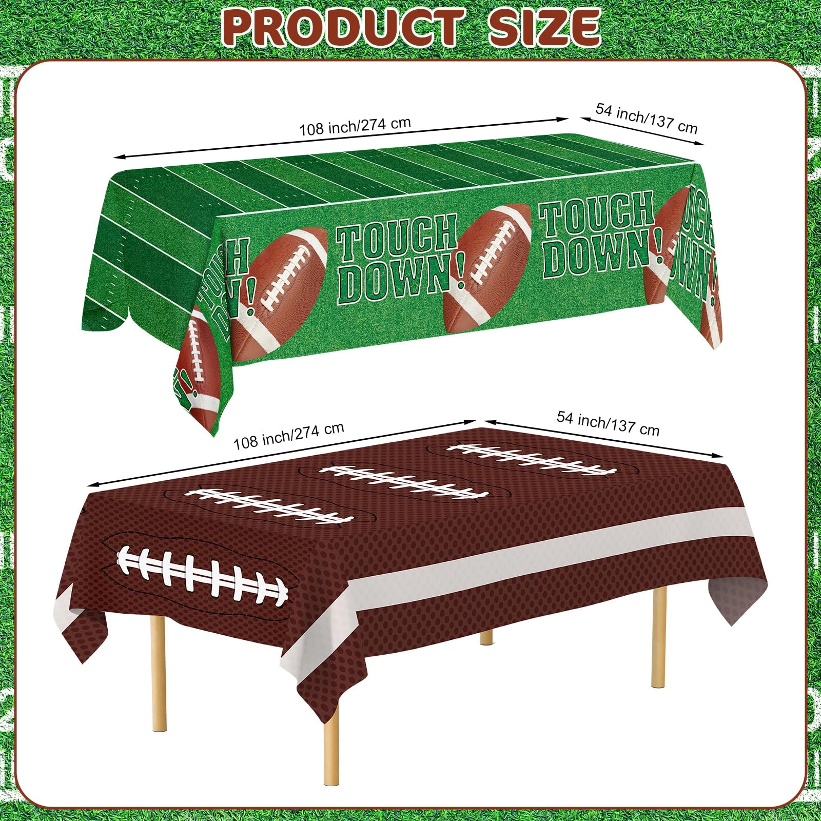 Football Tablecloth - 2.0 Count Football