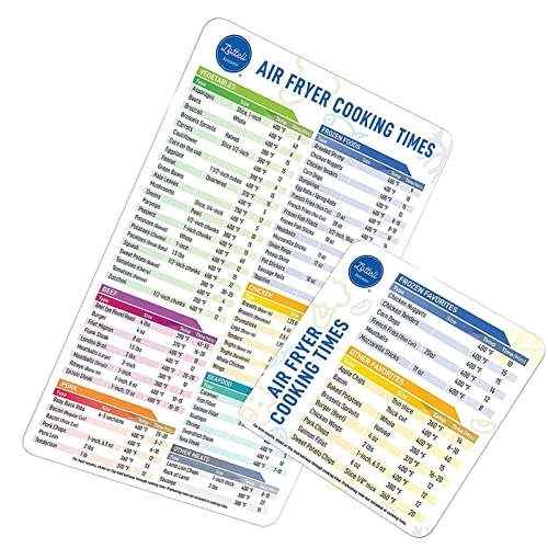 Air Fryer Magnetic Cheat Sheet - durable magnetic materials 2 Magnet Sheets
