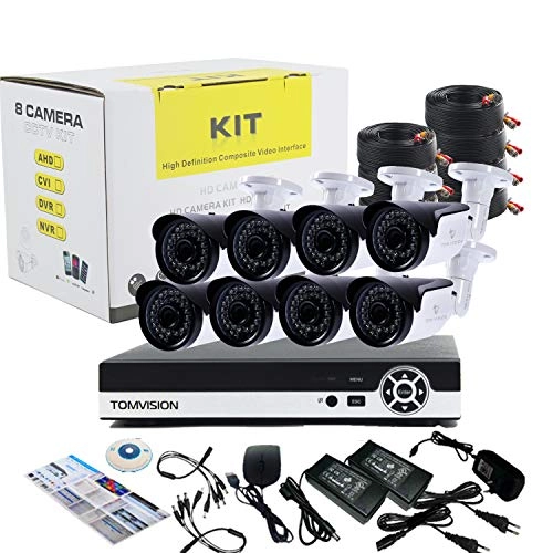 8CH 1080N AHD DVR + 1080p Bullet Camera - 8PCS + 1TB Hard Disk