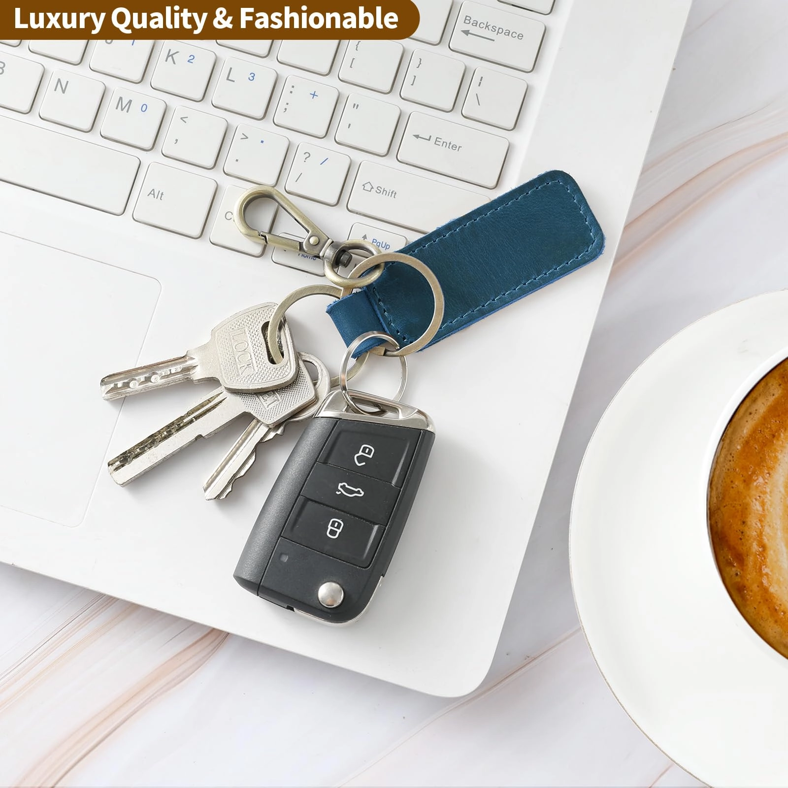 Leather Keychain - Car