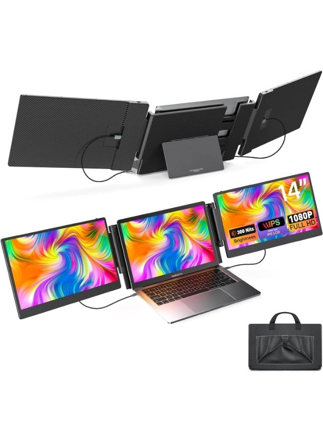 V2COM S3 Triple Laptop Monitor Extender - A2-S3 14" 1080P FHD IPS