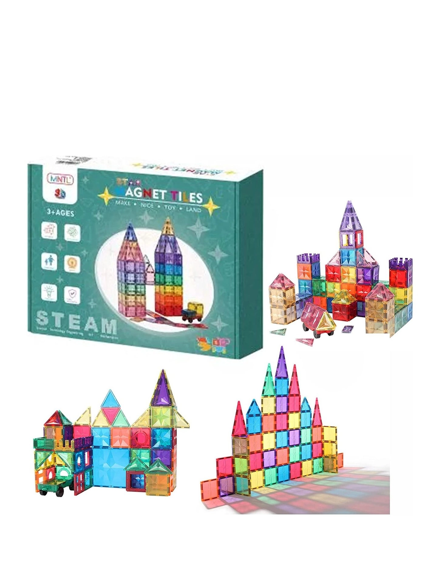 Cordova 3D Star Magnetic Tiles - 108 pieces