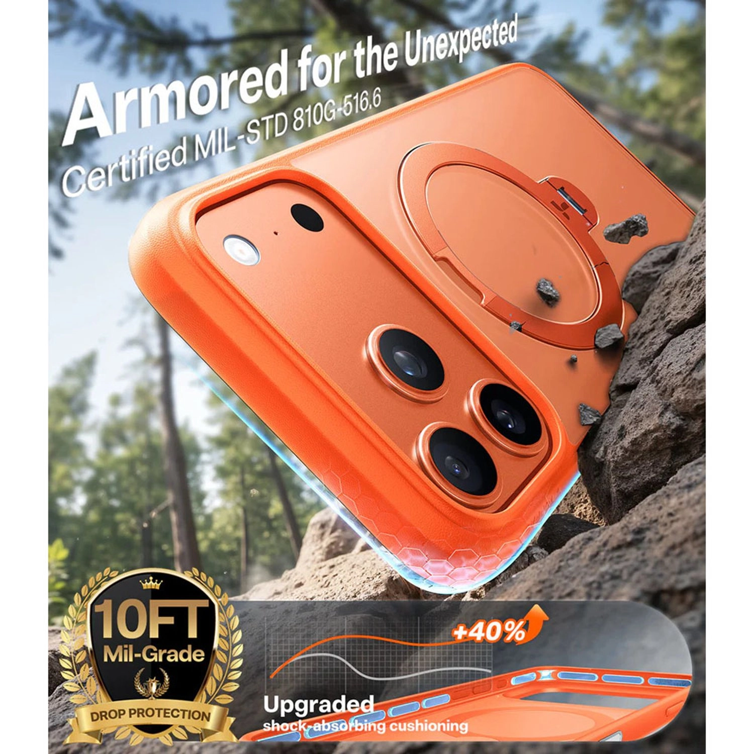 Ostand Spin Silicone Case with MagSafe for iPhone 17 Pro Max