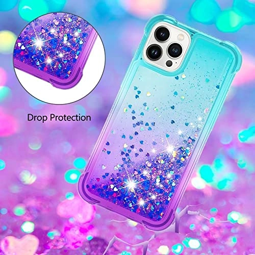 Glitter Moving Quicksand Flowing Cover TPU Silicone Bumper for iPhone 14 Pro