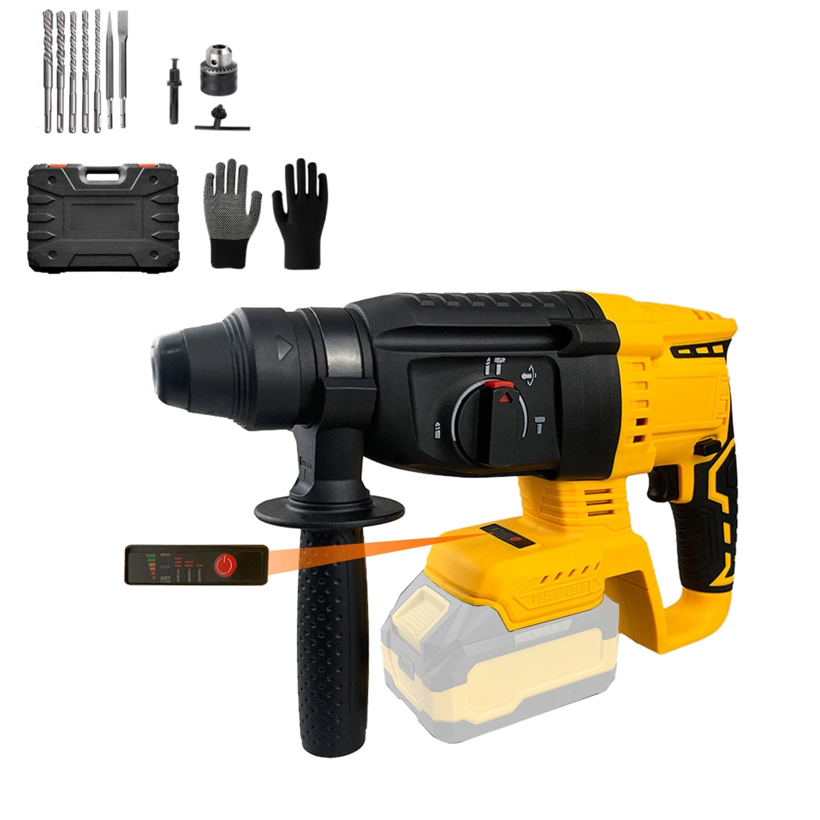 Hocomay Cordless Hammer Drill - Brushless 18V SDS Plus