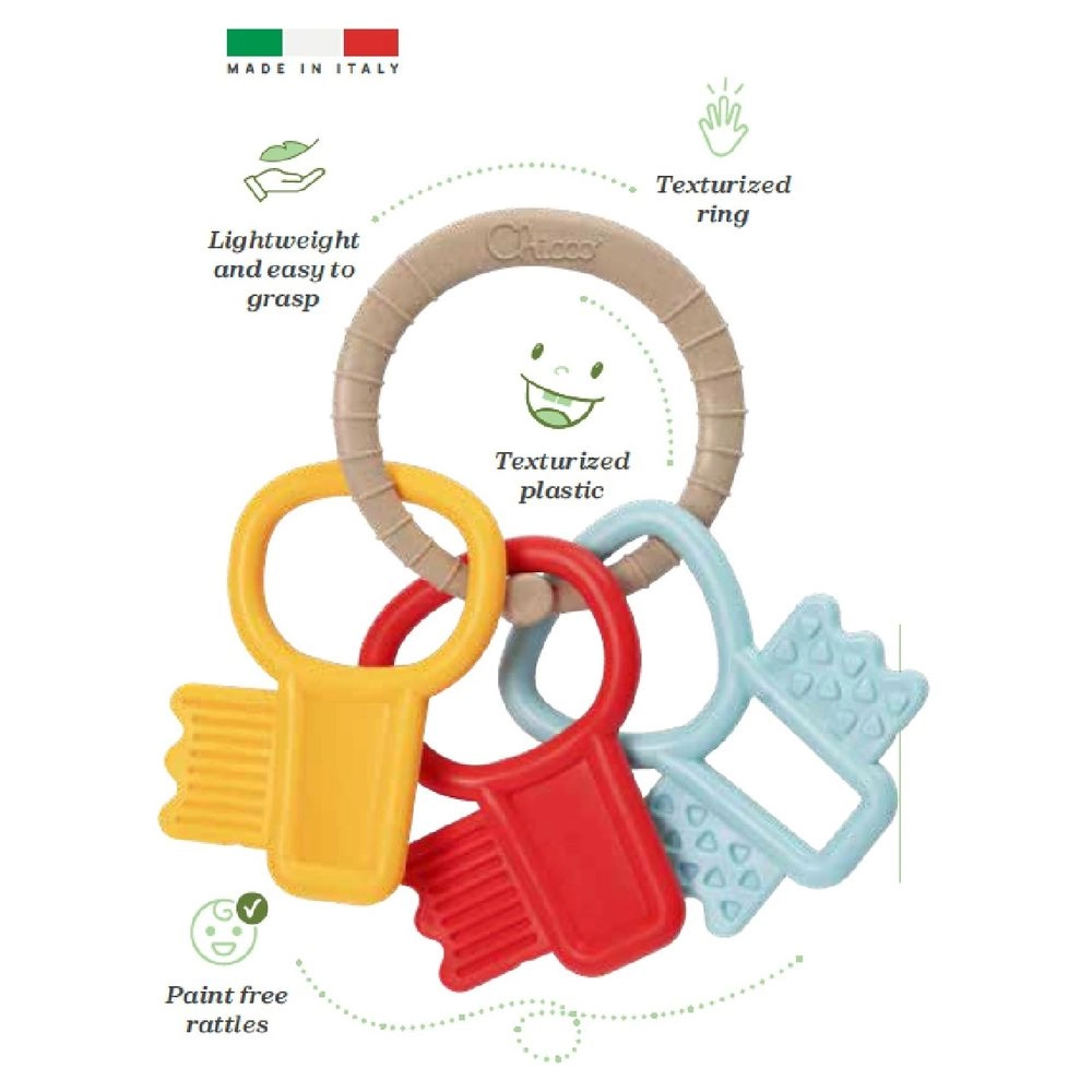 Teething Key Ring Rattle - 80% recycled plastic
