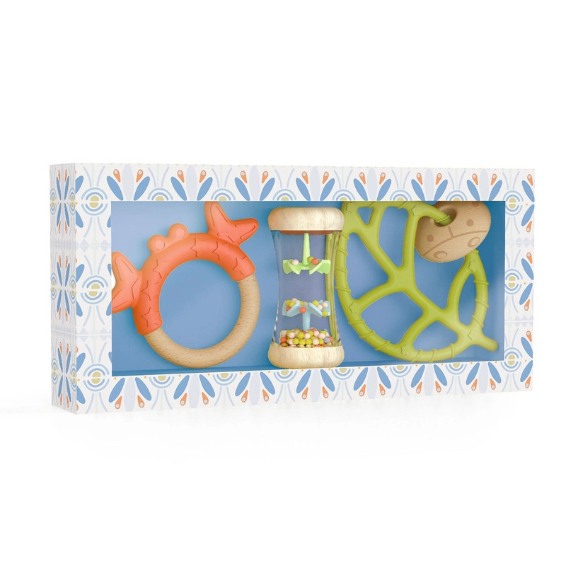 Hochet Teether - wood silicone Set