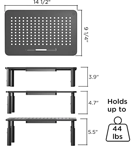 Back Saver Monitor Stand - 2 Pack Hexagonal Steel