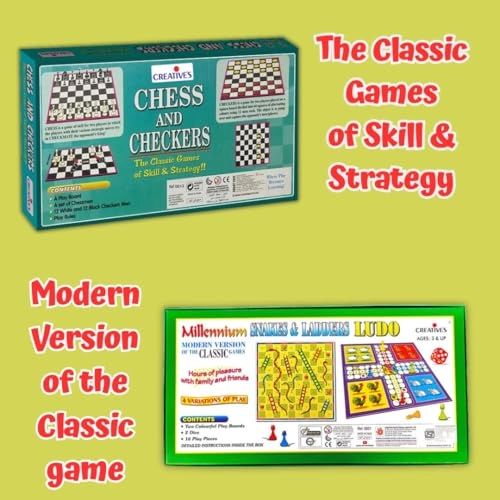 Snakes & Ladders + Ludo + Chess + Checkers